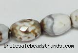 CAB624 15.5 inches 14*20mm faceted egg-shaped leopard skin agate beads