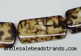 CAB640 15.5 inches 15*30mm rectangle leopard skin agate beads