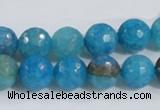 CAB654 15.5 inches 10mm faceted round fire crackle agate beads