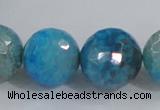 CAB658 15.5 inches 18mm faceted round fire crackle agate beads