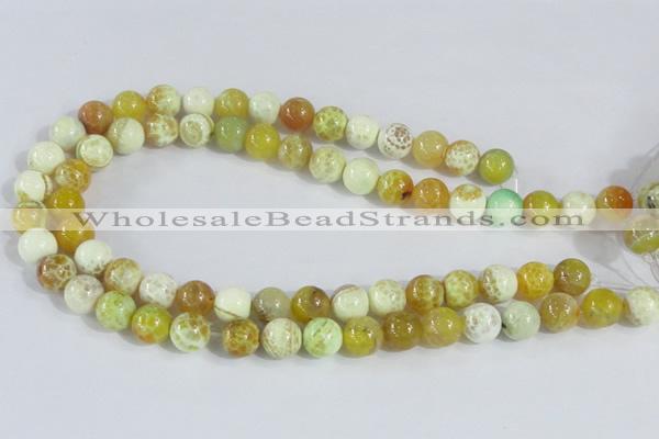 CAB661 15.5 inches 12mm round fire crackle agate beads wholesale