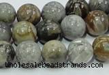 CAB68 15.5 inches 12mm round silver needle agate gemstone beads