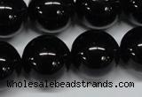 CAB729 15.5 inches 18mm round black agate gemstone beads wholesale