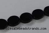 CAB750 15.5 inches 10*12mm oval black agate gemstone beads