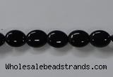 CAB756 15.5 inches 8*10mm oval black agate gemstone beads wholesale