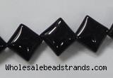 CAB766 15.5 inches 12*12mm diamond black agate gemstone beads