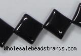 CAB767 15.5 inches 14*14mm diamond black agate gemstone beads