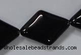 CAB770 15.5 inches 22*30mm rhombic black agate gemstone beads