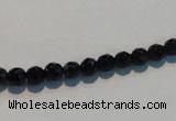 CAB783 15.5 inches 5mm faceted round black agate gemstone beads