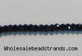 CAB786 15.5 inches 3*5mm faceted rondelle black agate gemstone beads