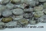 CAB79 15.5 inches 8*12mm oval silver needle agate gemstone beads