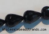 CAB800 15.5 inches 14*20mm faceted teardrop black gemstone agate beads