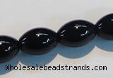 CAB818 15.5 inches 13*18mm rice black agate gemstone beads wholesale