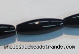 CAB821 15.5 inches 10*30mm rice black agate gemstone beads wholesale