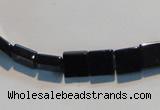 CAB825 15.5 inches 8*8mm square black agate gemstone beads wholesale