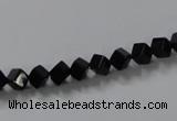 CAB830 15.5 inches 4*4mm cube black agate gemstone beads wholesale