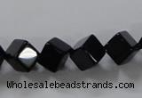 CAB831 15.5 inches 8*8mm cube black agate gemstone beads wholesale