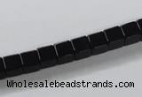 CAB834 15.5 inches 6*6mm cube black agate gemstone beads wholesale