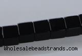 CAB835 15.5 inches 10*10mm cube black agate gemstone beads wholesale