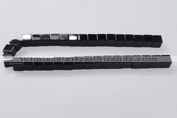 CAB836 15.5 inches 12*12mm cube black agate gemstone beads wholesale