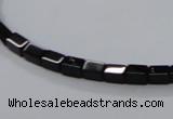 CAB838 15.5 inches 4*6mm cuboid black agate gemstone beads wholesale