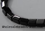 CAB840 15.5 inches 5*7*8mm cuboid black agate gemstone beads wholesale