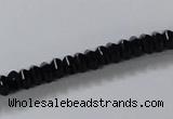 CAB843 15.5 inches 4*6mm rondelle black agate gemstone beads wholesale