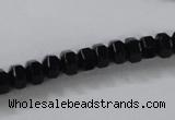 CAB844 15.5 inches 5*8mm rondelle black agate gemstone beads wholesale