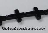 CAB847 15.5 inches 15*20mm cross black agate gemstone beads wholesale