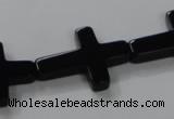 CAB848 15.5 inches 18*24mm cross black agate gemstone beads wholesale