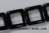 CAB862 15.5 inches 20*20mm square black agate gemstone beads wholesale