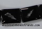 CAB866 15.5 inches 18*22mm rectangle black agate gemstone beads wholesale