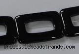 CAB867 15.5 inches 20*30mm rectangle black agate gemstone beads wholesale