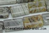 CAB87 15.5 inches 15*20mm rectangle silver needle agate gemstone beads