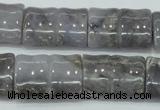 CAB930 15.5 inches 18*25mm flat bamboo natural purple agate beads