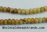 CAB932 15.5 inches 4*6mm rondelle yellow crazy lace agate beads