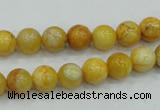 CAB934 15.5 inches 8mm round yellow crazy lace agate beads wholesale