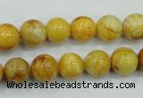 CAB935 15.5 inches 10mm round yellow crazy lace agate beads wholesale