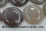 CAB956 15.5 inches 25mm flat round ocean agate gemstone beads