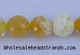 CAB966 15.5 inches 6mm faceted round fire crackle agate beads