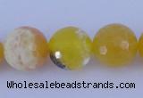 CAB967 15.5 inches 8mm faceted round fire crackle agate beads