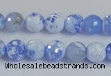 CAB972 15.5 inches 6mm faceted round fire crackle agate beads