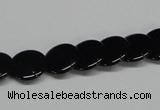 CAB981 15.5 inches 12mm flat round black agate gemstone beads wholesale