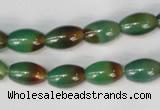 CAG1008 15.5 inches 8*12mm rice rainbow agate beads wholesale