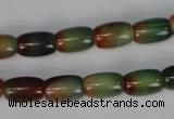 CAG1010 15.5 inches 8*12mm drum rainbow agate beads wholesale