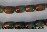 CAG1012 15.5 inches 8*12mm drum rainbow agate beads wholesale