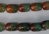 CAG1014 15.5 inches 12*14mm drum rainbow agate beads wholesale