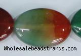 CAG1026 15.5 inches 25*35mm oval rainbow agate beads