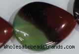 CAG1031 15.5 inches 40*50mm flat teardrop rainbow agate beads