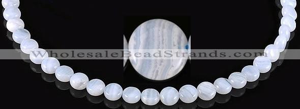 CAG134 5*8mm coin blue lace agate gemstone beads Wholesale